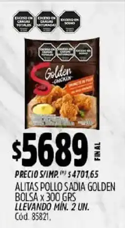 Supermercados Yaguar Sadia alitas pollo golden oferta
