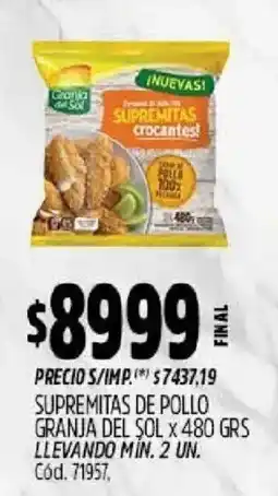 Supermercados Yaguar Granja del sol supremitas de pollo oferta