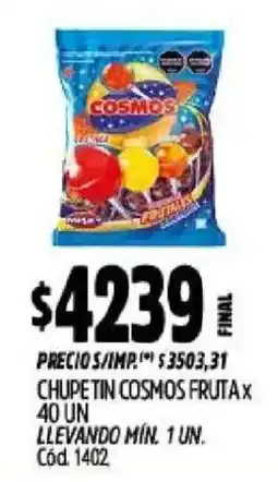 Supermercados Yaguar Cosmos chupetin fruta oferta