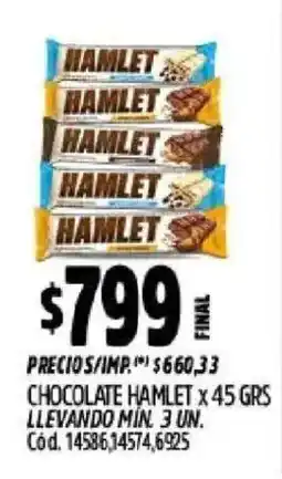 Supermercados Yaguar Hamlet chocolate oferta