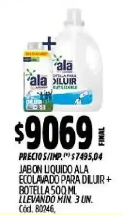 Supermercados Yaguar Ala jabon liquido ecolavado para diluir botella oferta