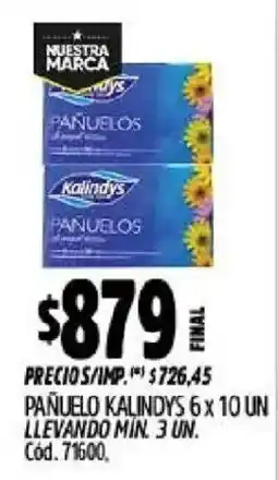 Supermercados Yaguar Kalindys pañuelos oferta