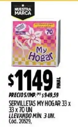 Supermercados Yaguar My hogar servilletas oferta