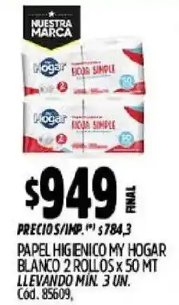 Supermercados Yaguar My hogar papel higienico blanco oferta