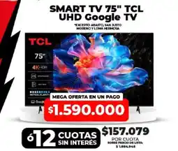 Supermayorista Vital Tcl smart tv 75" uhd google tv oferta
