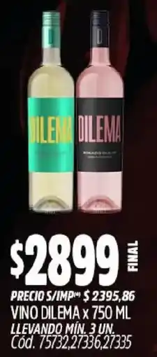 Supermercados Yaguar Dilema vino oferta