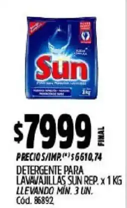 Supermercados Yaguar Sun detergente para lavavajillas oferta