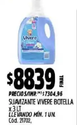 Supermercados Yaguar Vivere suavizante botella oferta