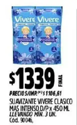 Supermercados Yaguar Vivere suavizante clasico oferta