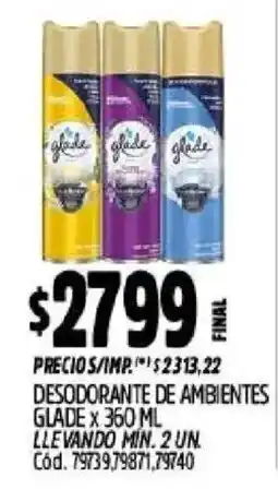 Supermercados Yaguar Glade desodorante de ambientes oferta