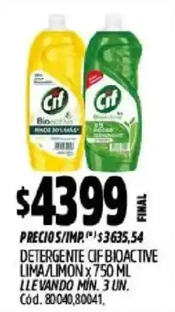 Supermercados Yaguar Cif detergente bioactive lima/limon oferta