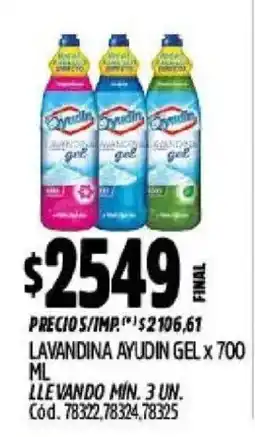 Supermercados Yaguar Ayudin lavandina gel oferta