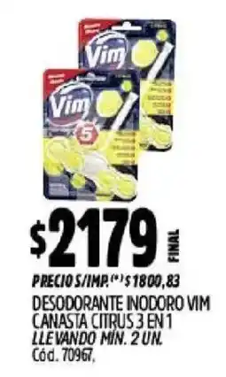Supermercados Yaguar Vim desodorante inodoro canasta citrus 3 en 1 oferta