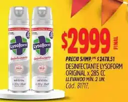Supermercados Yaguar Lysoform desinfectante oferta