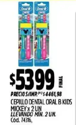 Supermercados Yaguar Oral b cepillo dental oral b kids mickey oferta