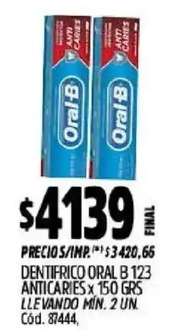 Supermercados Yaguar Oral B dentífrico 123 anticaries oferta