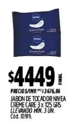 Supermercados Yaguar Nivea jabon de tocador crema care oferta
