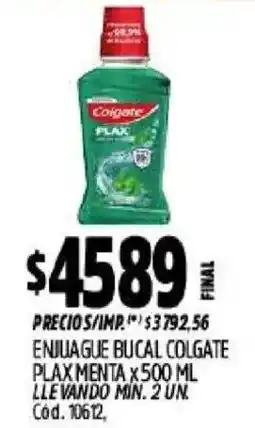 Supermercados Yaguar Colgate enjuague bucal plax menta oferta