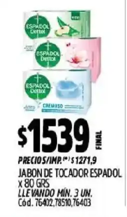 Supermercados Yaguar Espadol jabon de tocador oferta