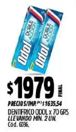 Supermercados Yaguar Odol dentífrico x 70 grs oferta