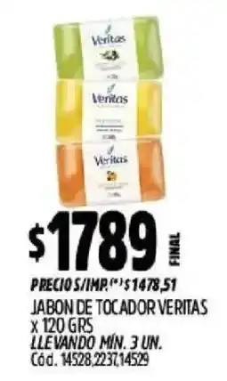 Supermercados Yaguar Veritas jabon de tocador oferta