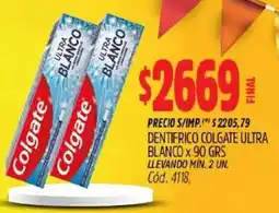 Supermercados Yaguar Colgate dentífrico ultra blanco oferta