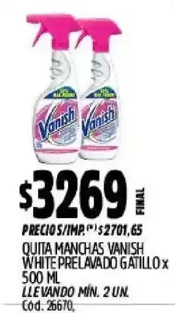 Supermercados Yaguar Vanish quita manchas white prelavado gatillo oferta