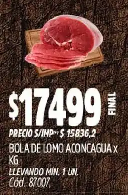 Supermercados Yaguar Bola de lomo aconcagua oferta