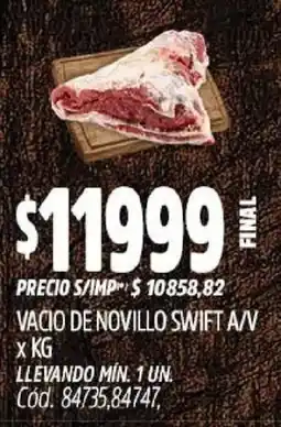 Supermercados Yaguar Vacio de novillo swift a/v oferta