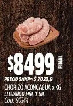 Supermercados Yaguar Chorizo aconcagua oferta