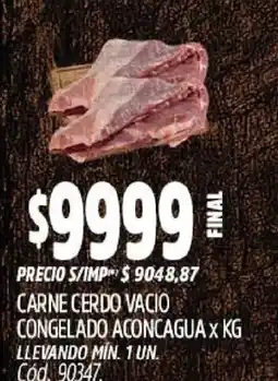 Supermercados Yaguar Carne cerdo vacio congelado aconcagua oferta