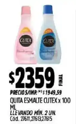 Supermercados Yaguar Cutex quita esmalte oferta