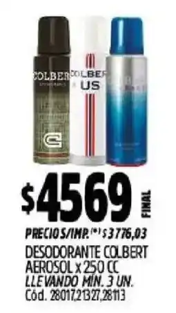 Supermercados Yaguar Colbert desodorante aerosol x250cc oferta