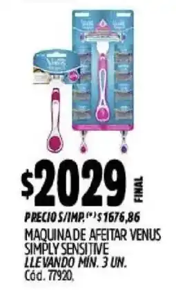 Supermercados Yaguar Venus maquina de afeitar sensitive oferta