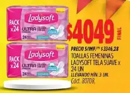 Supermercados Yaguar Ladysoft toallas femeninas tela suave oferta