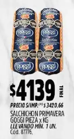 Supermercados Yaguar Goggi salchichon primavera oferta