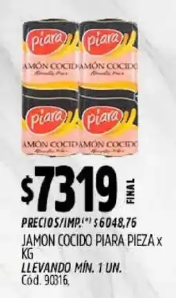Supermercados Yaguar Piara jamon cocido oferta