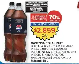 Carrefour Market Pepsi gaseosa cola light oferta