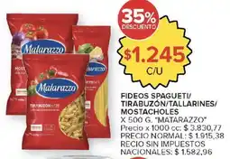 Carrefour Market Matarazzo fideos spaguetti/ tirabuzón/tallarines/ mostacholes oferta