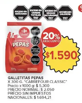 Carrefour classic galletitas dulces pepas