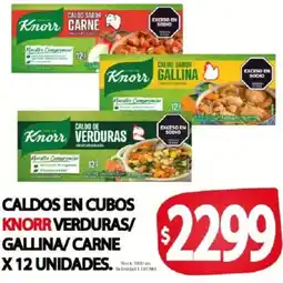 Supermercados Mariano Max Knorr caldos en cubos verduras gallina carne x12 unidades oferta