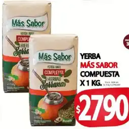 Supermercados Mariano Max Más sabor yerba mate compuesta hierbas serranas oferta