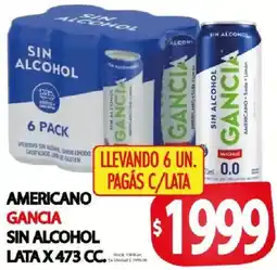 Supermercados Mariano Max Gancia americano sin alcohol oferta
