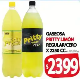 Supermercados Mariano Max Pritty gaseosa limón regular/cero oferta