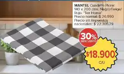 Carrefour Tex Home mantel cuadrille picnic oferta