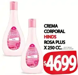 Supermercados Mariano Max Hinds crema corporal rosa plus oferta