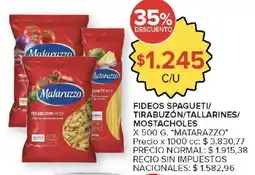 Carrefour Matarazzo fideos spaguetti/ tirabuzón/tallarines/ mostacholes oferta