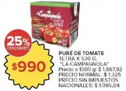 Carrefour La campagnola puré de tomate oferta