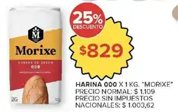Carrefour Morixe harina de trigo 000 oferta