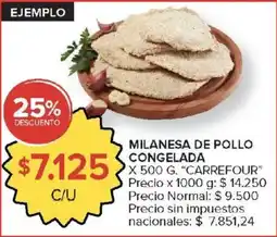 Carrefour Carrefour milanesa de pollo congelada oferta